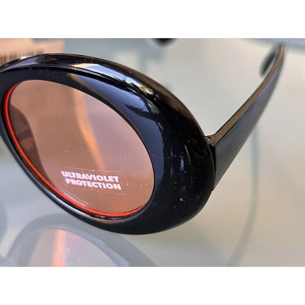 Sunglasses Vintage Style Black Red Interior BNWT + white soft case